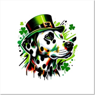 Dalmatian Enjoys Saint Patrick's Day in Graffiti Style Posters and Art